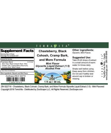 Menopause Formula Glycerite Liquid Extract - Mint Flavored (1 oz) | Herbal Remedy for Menopause Relief - International Shipping Available - Buy Online on GoSupps.com