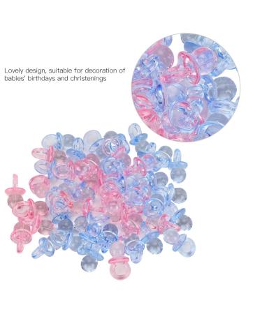 100 Pack Acrylic Baby Pacifiers - Colorful Soothing Toys for Birthdays & Baptism - Pink & Blue Party Decorations - Buy Online on GoSupps.com