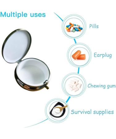 Portable Bronze Pill Box Organizer - Decorative Metal Medicine Holder | Unique Creative Gift for Women - Buy Online on GoSupps.com