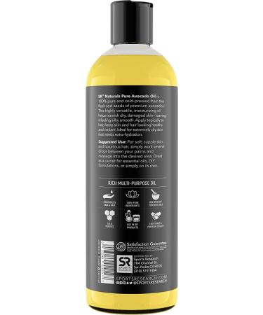 Sports Research Pure Avocado Oil 16 fl oz - Multi-Purpose Oil for Cooking & Skincare - Buy Online on GoSupps.com