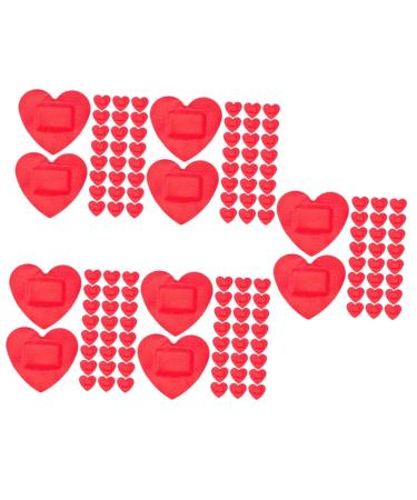 Yardwe 500 Pcs Heart Shaped Stickers Flexible Kids Care Bandages Patches Breathable Bandages Tie-dye Waterproof