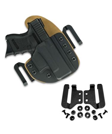 HolsterBuilder Holster Speed Clips - Kydex Belt Clip for Outlaw OWB Holsters - Adjustable Cantt for Kydex, Leather, and Hybrid Holster - Quick Kydex Clip High-Grade Material with Hardware 1.75"