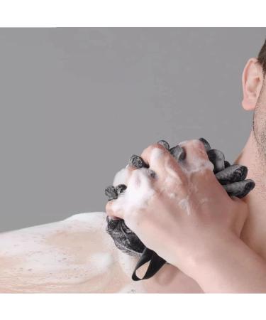 YUEMING 5PCS Loofah Shower Puff Ultra Soft Mesh Bath Sponges for Adults Exfoliating Bath Scrunchie Multi Pack Bathroom Puff Clean Skin Loofah Sponge for Bathing Black 5pcs- Balck - Buy Online on GoSupps.com