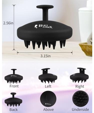 2-Pack Silicone Scalp Massager Shampoo Brush - Hair Growth & Dandruff Treatment - Wet/Dry Hair Massager for Women & Kids - Salmon Pink/Black - Buy Online on GoSupps.com