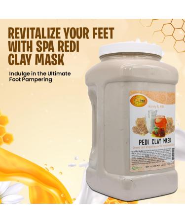 SPA REDI Clay Mask - Milk and Honey 128 Oz | Detoxifying Pedicure & Body Treatment | Deep Cleansing & Hydrating Skin Care - Buy Online on GoSupps.com