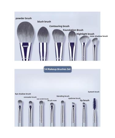 14-Piece Makeup Brush Set | Soft Brushes & Comfortable Handles | Portable Beauty Tools & Brush Bag for Face & Eyes - Buy Online on GoSupps.com