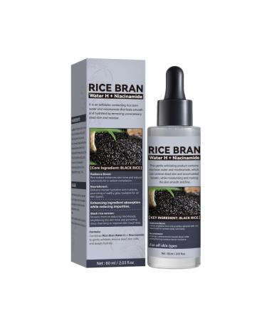 3PCS Black Rice Face Serum with Rice Bran Water Niacinamide & Lactic Acid Gently Exfoliates Reduces Blackheads & Brightens