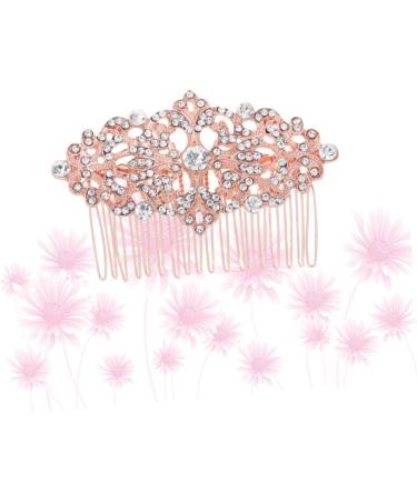 FRCOLOR Rhinestone Hair Comb Gold Teeth Hair Clip Combs Headpiece for Women Wire Hair Side Comb Metal Hair Side Comb Fashion Hair Comb Pin Metal Hair Clips for Women Rhinestones Veil Bride - Buy Online on GoSupps.com