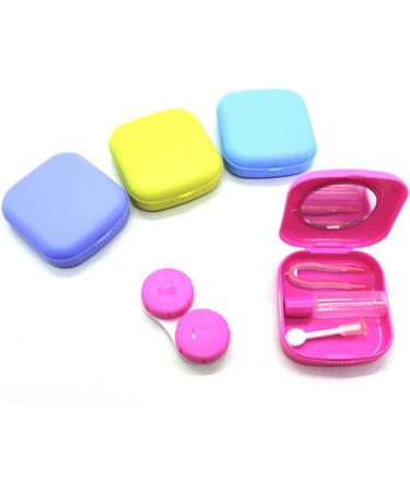 Set of 4 Mini Travel Contact Lens Case Kit Mirror Blue Purple Green Rose Red - Buy Online on GoSupps.com