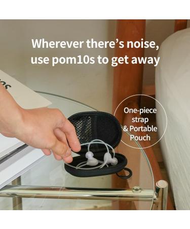 AZLA POM 10S Ear Plugs - Premium Noise Cancelling Silicone Earplugs for Sleep Snoring & Noise Reduction - Reusable with 6 Sizes & Hard-Case Pouch - International Shipping Available - Buy Online on GoSupps.com