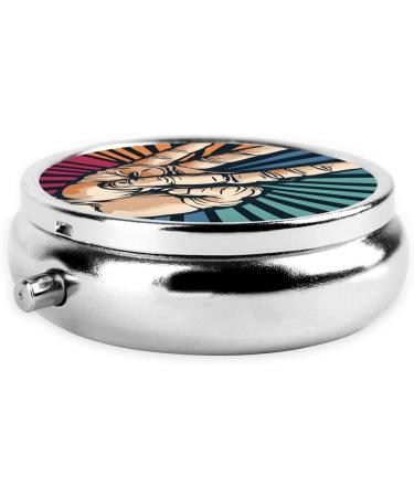 Rock and Roll Round Pill Box - 3 Compartment Portable Travel Organizer for Vitamins & Medicine - Buy Online on GoSupps.com