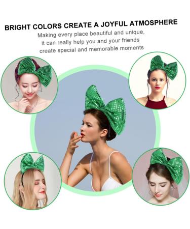 Beavorty Oversized Butterfly Headband Red Hair Accessories Sequin Headband Head Bands for Women's Hair Makeup Bowknot Headband Sequin Bow Headpiece Valentine Party Glitter Headband Green One Size Green - Buy Online on GoSupps.com