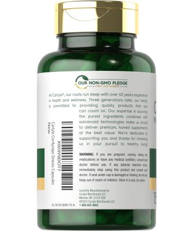 Carlyle Cordyceps Mushroom Capsules | 150 Count | CS-4 Strain Mushroom Extract | Non-GMO and Gluten Free - Buy Online on GoSupps.com