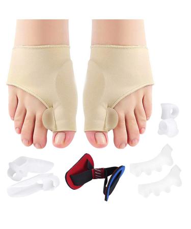 Hallux valgus correction set Bunion Sleeve toe spreader hallux valgus rail with protectors from silicone separators socks for toe orientation hammer toe chicken toes claws 9 pieces nine sets