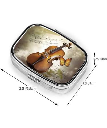 Buy Butterfly & Cello Print 2 Compartment Pill Case | Cute Travel Pill Organizer for Pocket & Purse - Ideal Gift - Buy Online on GoSupps.com