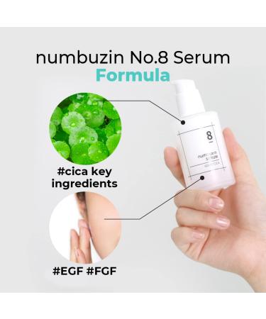 Numbuzin No.8 Fine Cica Serum 1.69fl oz/50ml | Calming Skin, Cica Ingredients for Sudden Breakouts, Protective Skincare - Buy Online on GoSupps.com