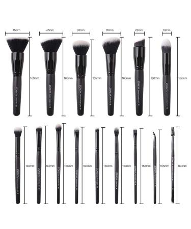 Zoreya 15-Part Make-Up Brush Set with Case | Premium Blending Powder Blush and Concealer Brushes - Perfect for Eye Cosmetics & Daily Makeup - Buy Online on GoSupps.com