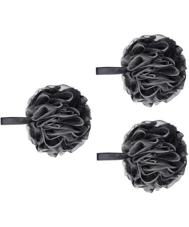 3Pcs Eco-Friendly Large Bath Loofah Sponge | Body Scrubber & Exfoliator for Clean Skin | Black - Buy Online on GoSupps.com