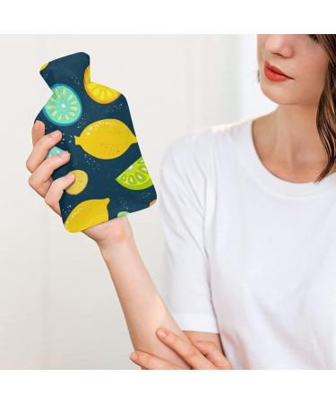 Lemon Hot Water Bottle with Plush Cover | Hand Warmer for Adults & Kids | 26.5x15.3cm - International Shipping Available - Buy Online on GoSupps.com