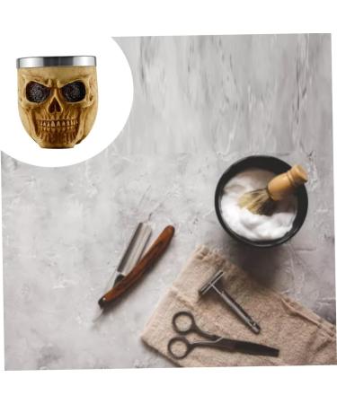 Skull Foam Bowl Stainless Steel Shaving Bowl Foaming Soap Bowl Men's Facial Cleansing Skull Beard Soap Foam Bowl Facial Hair Beard Brush Mug Skull - Buy Online on GoSupps.com