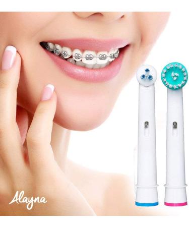 Ortho & Power Tip Kit Replacement Brush Heads for Oral-B Braun - 4 Pack | Compatible with Oral-B Pro 1000 Kids Plus | Orthodontic Electric Toothbrush Head Set - Buy Online on GoSupps.com