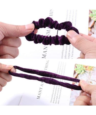 10 Pcs Velvet Scrunchies Set - KINGMAS Elastic Flannelette Hair Bands for Women - Hair Ties and Hair Ropes Accessories - Buy Online on GoSupps.com