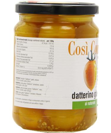  Italian Gourmet E.R. Cos Com' Datterino Giallo al Naturale Tomate Datterino jaune naturelle tomates italiennes pot de 350 g + bo te de 400 g Gourmet italienne Polpa di Pomodoro - Buy Online on GoSupps.com
