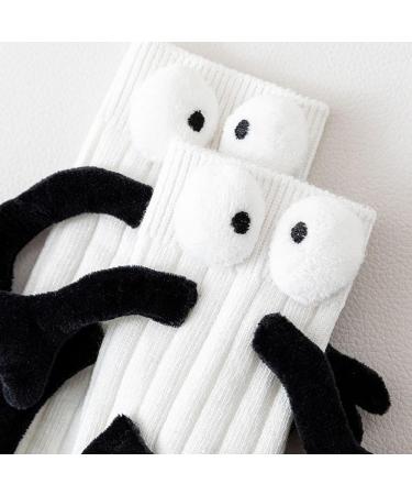 Hand in Hand Magnetic Couple Socks - Funny 3D Doll Design, Unisex, CWhite - Buy Online on GoSupps.com