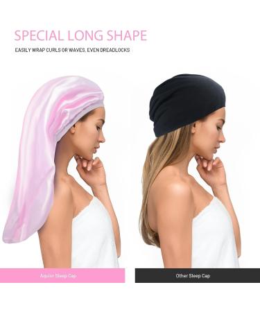 Auban Large Satin Bonnet Sleep Cap - 2 Pcs Set for Black Women - Elastic Band, No Fading - Ideal for Braids - Buy Online on GoSupps.com