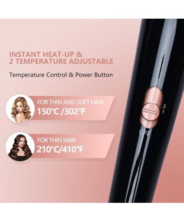 Curling Wand Set Wand Curling Iron Lychee 5 in 1 PRO Hair Curling Iron Tapered Hair Curler with Interchangeable Ceramic Barrels Instant Heating Adjustable Temperature Heat Protective Glove Hair Clip (Gold) - Buy Online on GoSupps.com