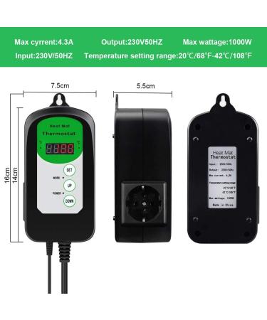 Riogoo 24x52 cm Seedling Heating Mat & Waterproof Thermostat Regulator | Digital Temp Control 68-108 F for Optimal Plant Growth - Buy Online on GoSupps.com