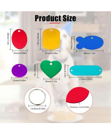 72-Pack Pet Metal Name Shields Round Square & Heart Pendants for Dogs & Cats | Custom Name Tags - Buy Online on GoSupps.com