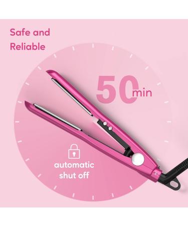 Buy Terviiix Mini Flat Iron - Adjustable Temperature Travel-Size Hair Straightener for Short Hair & Curls - Portable Dual Voltage Auto-Off Ceramic Curler in Hot Pink - Buy Online on GoSupps.com