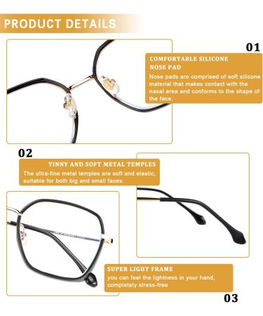 DUCO Retro Square Blue Light Glasses for Women - Oversized Ray-Ban Style Blue Ray Blocking Eyewear for Teens | Fashionable Computer Glasses Black W020 - Buy Online on GoSupps.com