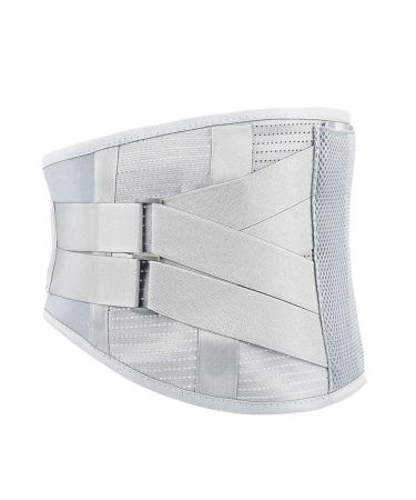Lumbar support belts self -heating lumbar support with removable metal spring strips for pain relief in sciatica spinal stenosis scoliosis or hernia for women gray (size: m