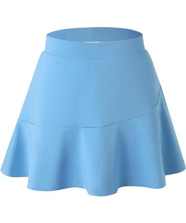 MERIABNY Girls Tennis Skirt with Built-in Shorts - Blue Athletic Skort for Golf & Running | Ages 10-11 - Buy Online on GoSupps.com
