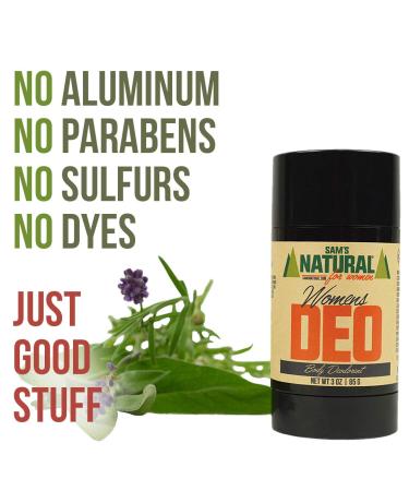 Sam s Natural Deodorant - Women's - Holiday Gifts - Stocking Stuffers - Aluminum Free DEO - No phthalates parabens sulfates or dyes - Women Unisex - Vegan Cruelty Free - 3 oz - Buy Online on GoSupps.com