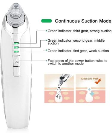 JYYBN Blackhead Remover Cleaner 3 Adjustable Suction Power Blackheads Pore Sucker with 6 Suction Probes Rechargeable Blackhead Removal Tool (Color : Gold) - Buy Online on GoSupps.com