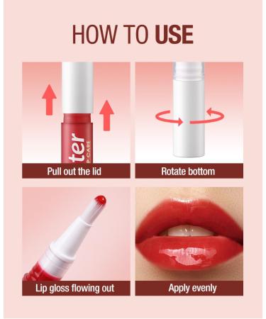 Twist Pen Lip Gloss & Brush Tip - High-Shine Plumping Lip Oil Long-Lasting Liquid Lipstick & Tint (02#) | Moisturizing & High Pigment - Shop Internationally - Buy Online on GoSupps.com
