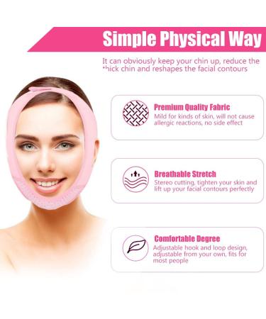 Facial Lifting Strap V Line Mask Neck Double Chin Belt - Pink Chin Lifting Firming Wrap - Buy Online on GoSupps.com