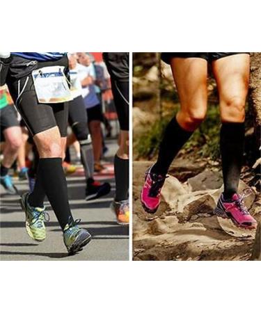 Compression Stockings for Men & Women - 4 Pairs Support Socks for Travel Sports & Nursing - White Knee High Compression Socks - Buy Online on GoSupps.com