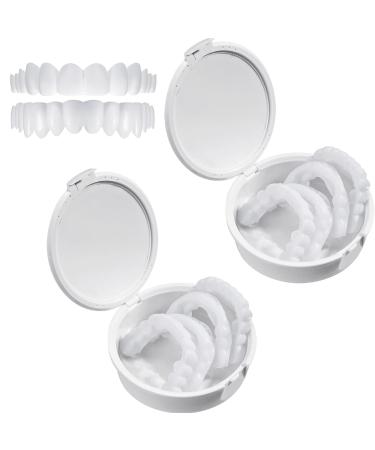 Jiazhou hub 2 pairs prostheses fake teeth cosmetic veneers teeth set at the bottom temporary teeth false teeth of course denture snap on dentures veneers fake teeth