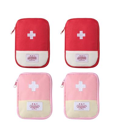 Ximimark 4 pcs Compact Portable Medicine Pill Organizer - Convenient Daily Storage & First Aid Solution - Durable Stylish Macaron Colors for On-The-Go