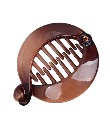 Casecover Beauty Various Sides Combs Ponytail Hair Clip Comb Pin Round Banana Fish Clips Brown