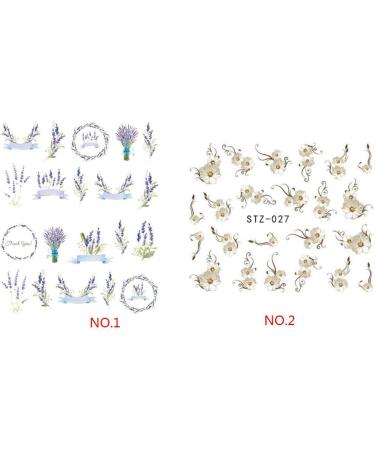 ZLHEgan Women Girls Purple Lavender Water Sticker Nail Art Manicure Flower Pattern Nail Wraps Decals - Buy Online on GoSupps.com