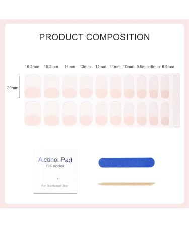 Semi Cured Gel Nail Strips - French Tip Salon-Quality Wraps (20 Pcs) with Nail File & Cuticle Stick - Buy Online on GoSupps.com