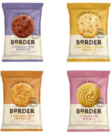 Border Biscuits 48 Packs Mini Multipacks Biscuits Box 4 Flavour Variety Luxury Biscuits 2 per pack Individually Wrapped Biscuits Bulk Biscuits and Cookies with Thank You Sticker - Buy Online on GoSupps.com