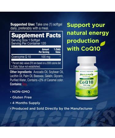 Buy Advanced CoQ10 100mg - 120 Softgels for Heart Health & Energy Boost | Powerful Antioxidant Supplement - Buy Online on GoSupps.com