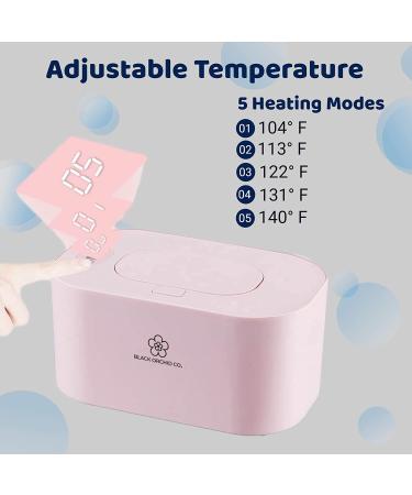 Black Orchid Co. Portable Baby Wipe Warmer with Temp Control and LCD Display - 5 Heat Settings, Heats Up Diaper Wipes, Pink - Buy Online on GoSupps.com