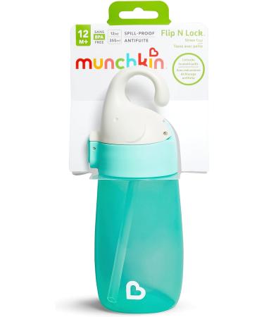 Munchkin Flip n Lock Elephant Toddler Straw Cup 12oz - Mint | 1 Pack - Buy Online on GoSupps.com